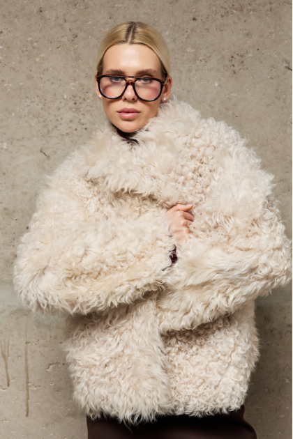 Curly sheepskin jacket